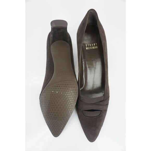 Stuart Weitzman brown Suede Bandexsvelt Pointed Toe Heel Pumps Size 7 New $385 - Picture 10 of 11